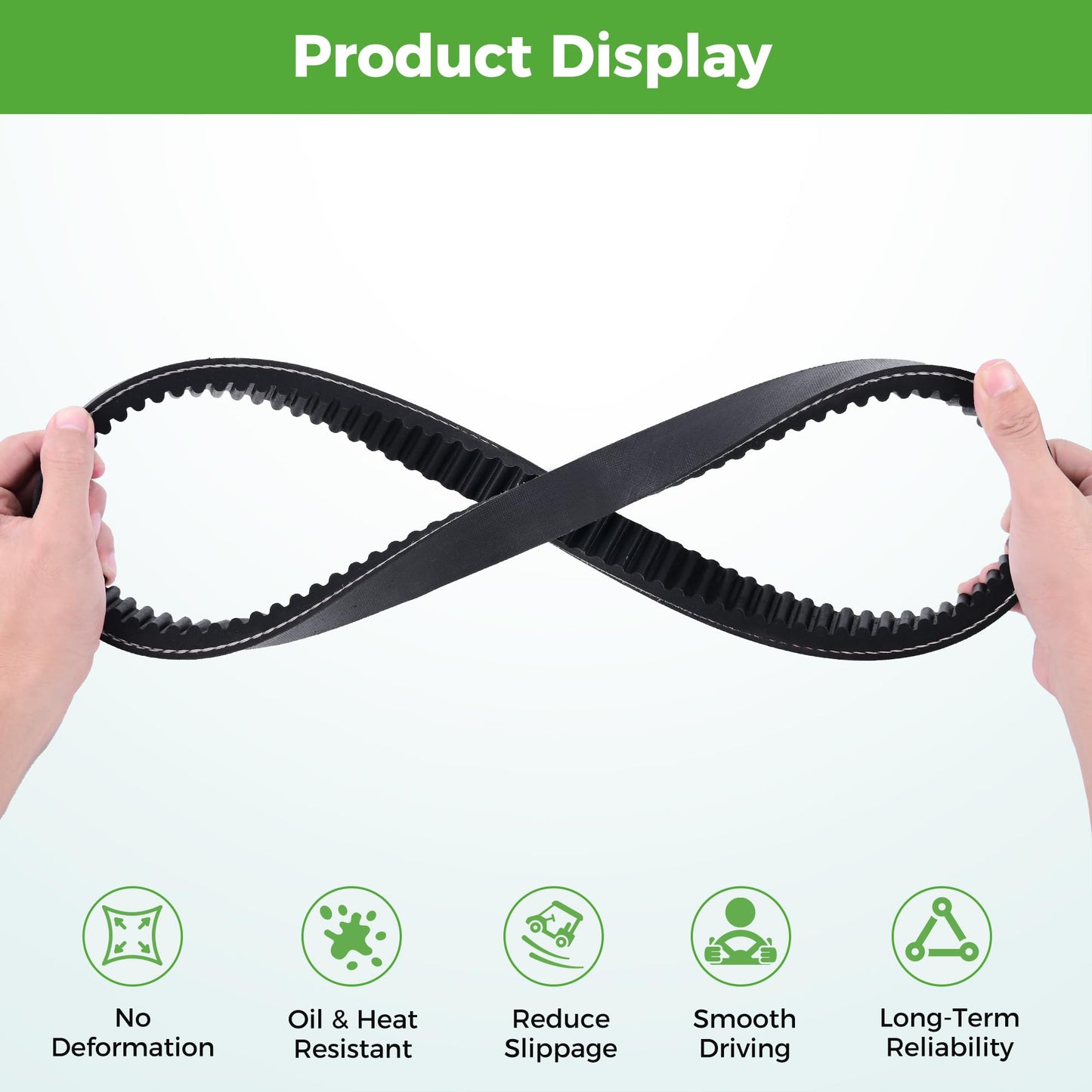 10L0L Golf Cart Clutch Drive Belt for Club Car DS 1993-Up and Precedent 2004-2014 Gas Models, OEM# 1016203
