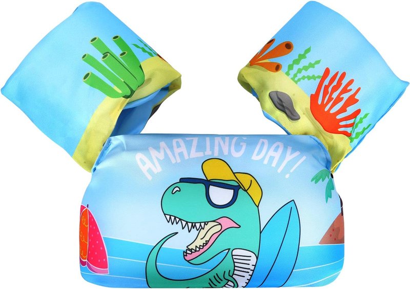 Toddler Swim Vest - Floaties for Kids 20-50+ lbs | Puddle & Beach Swimming Aid