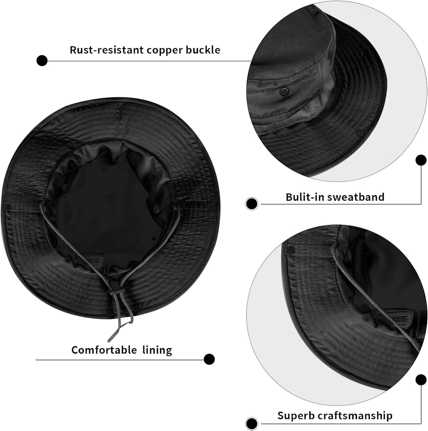 Sun Hats for Men Women Bucket Hat UPF 50+ Boonie Hat Foldable UV Protection Hiking Beach Fishing Summer Safari(1pack-Light camo)
