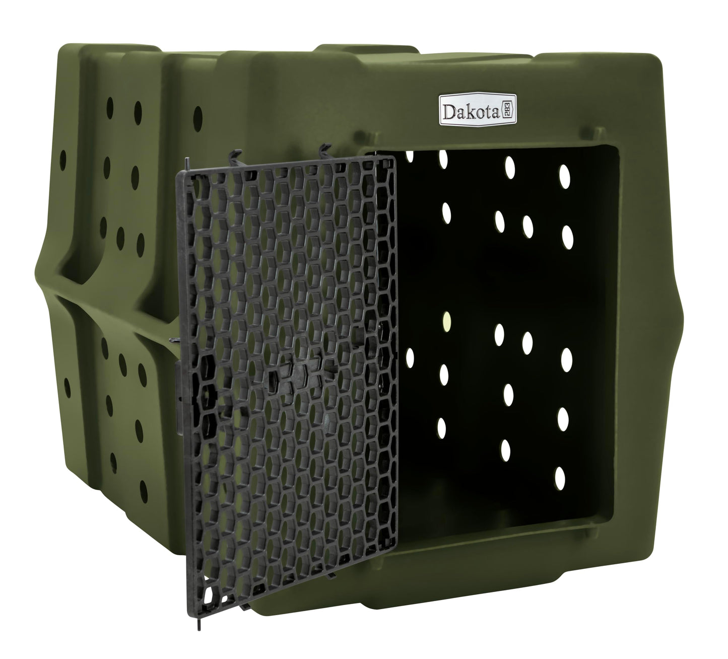 Dakota 283 Canine Rough and Tough Economy Dog Crate w/Removable Two-Way Door - Heavy Duty Outdoor Kennel for Large Breed Dogs (Olive, Large)