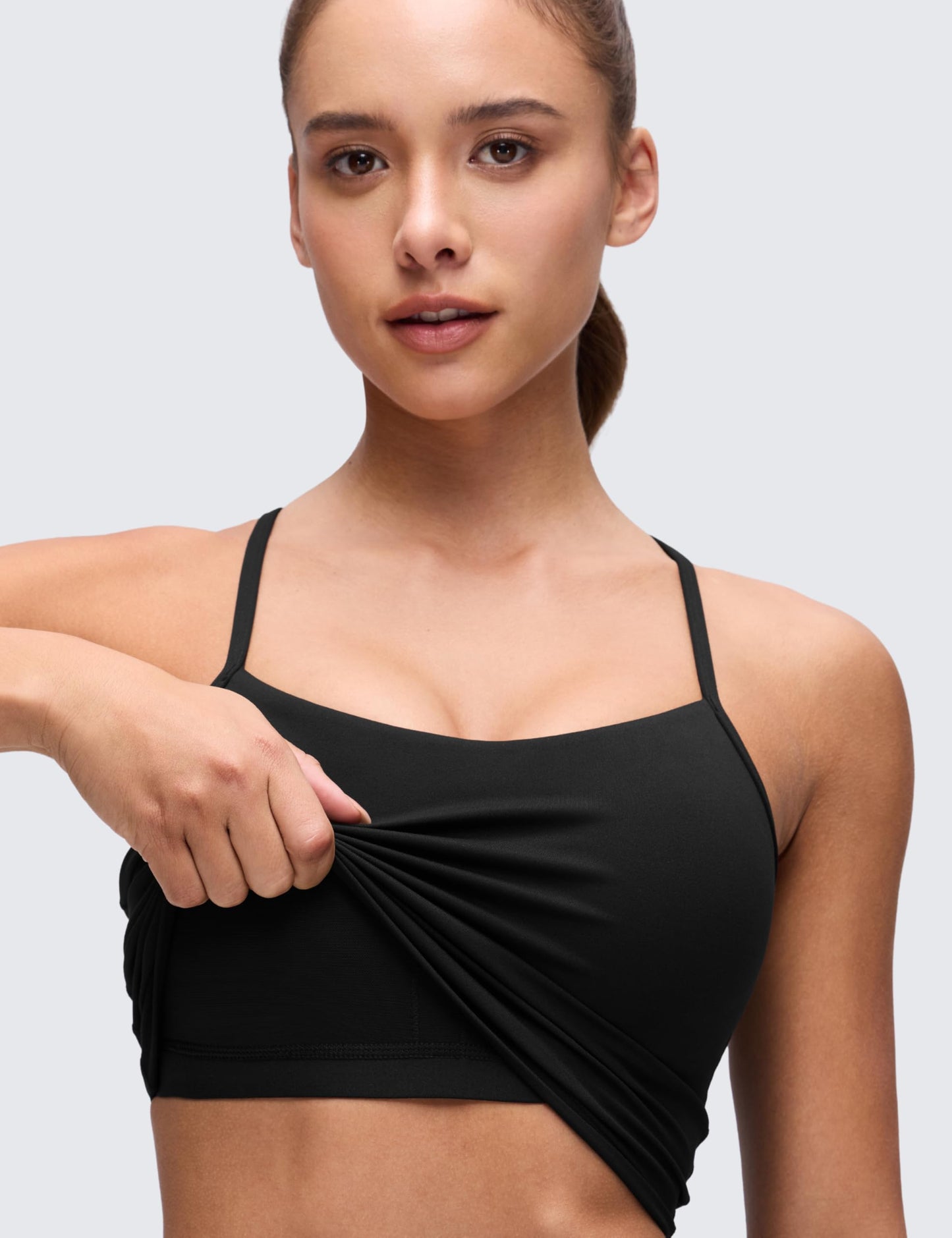 CRZ YOGA Butterluxe Y Back Crop Tank Tops Black Small