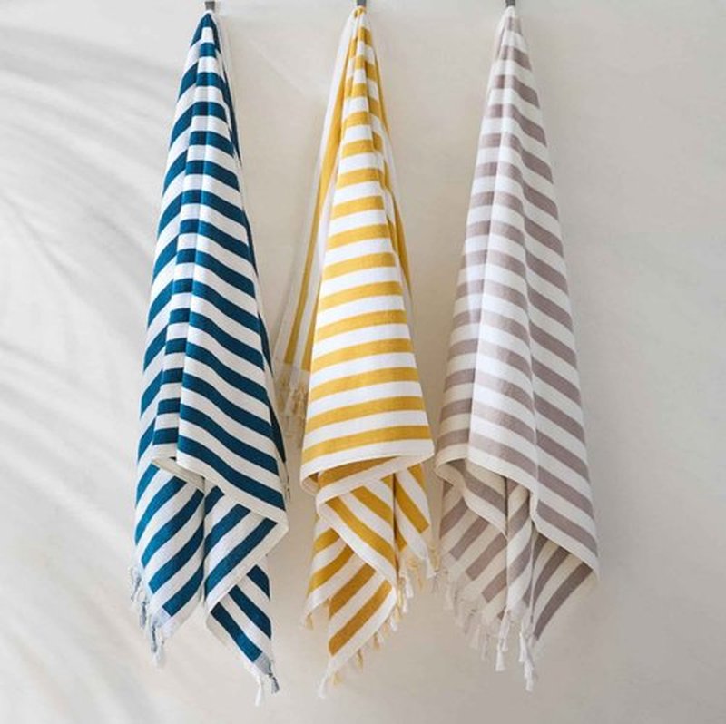 Kassatex Cannes Beach Towels (Yellow/White)