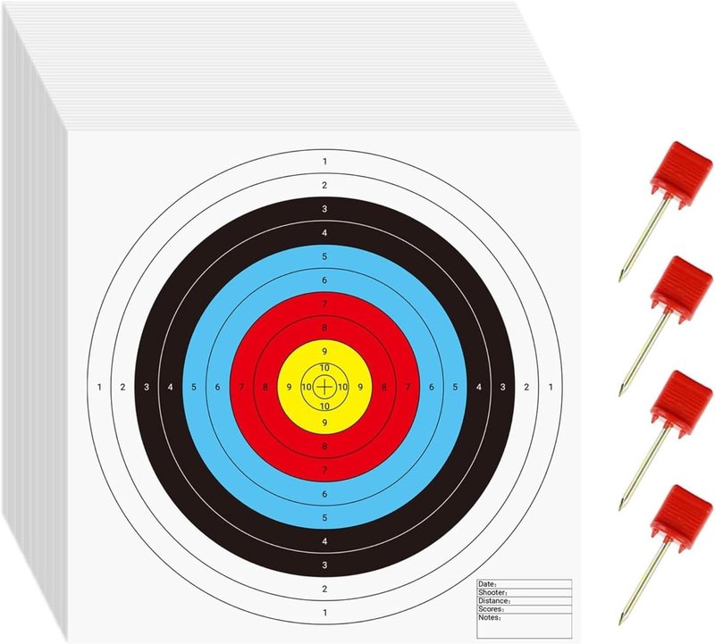 Morrell ASA Round Paper Shooting Targets - 17x17 Inch, Wood-Free Paper, 100 Count for Indoor Archery