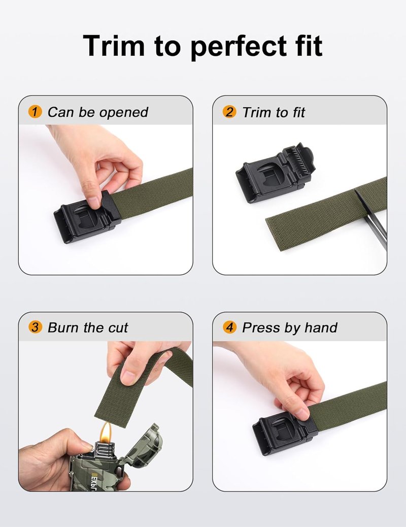JUKMO Tactical Belt for Men - Stretch Military Work Rigger Hiking | 1.5" Elastic Nylon Quick Release
