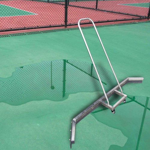 Vaolvpant 4.49 FT Sport Tennis Squeegee Stainless Steel Silver Rain Shuttle for Sports Court Water Wiper Device Water Remover Stadium Dust Collector Wiper