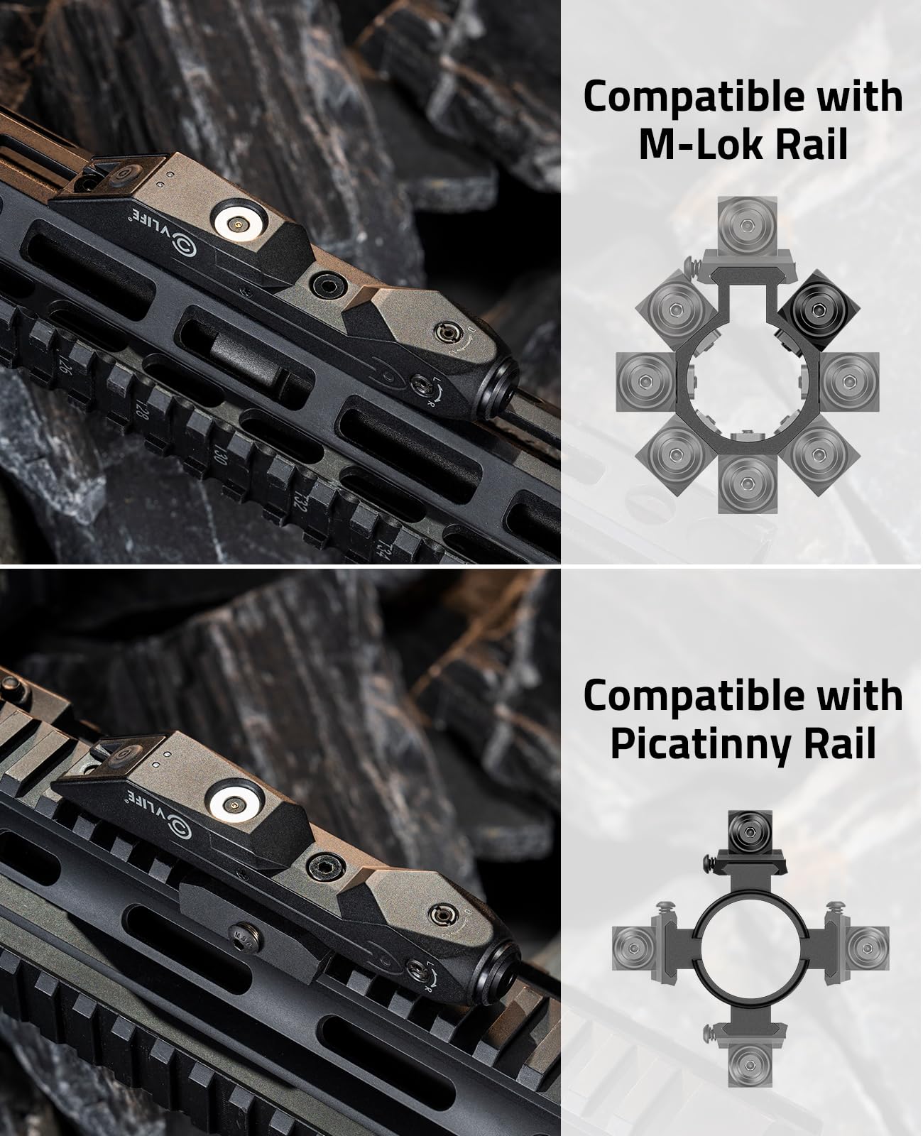 CVLIFE Green Laser Sight Compatible with M-Lok and Picatinny Rail, Tactical Laser Sight with Magnetic Rechargeable