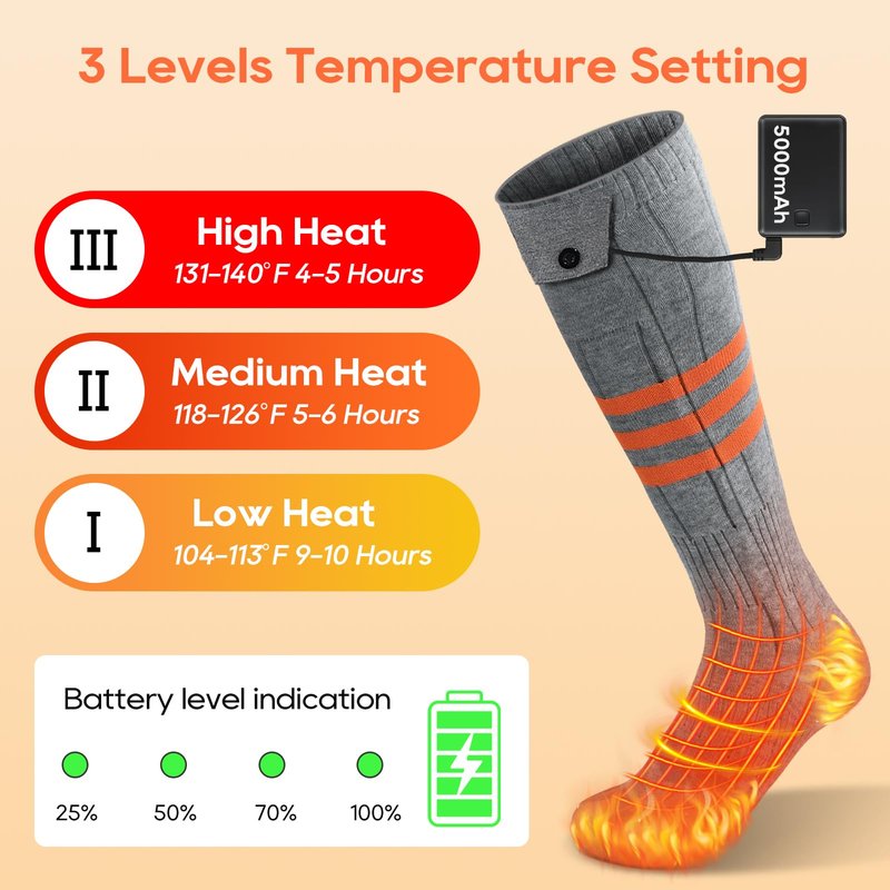 Heated Socks, APP Control Electric Heated Socks for Men Women, Rechargeable Battery Powered Warm Socks, Washable Thermal Socks Foot Warmer for Winter Hunting Skiing Hiking