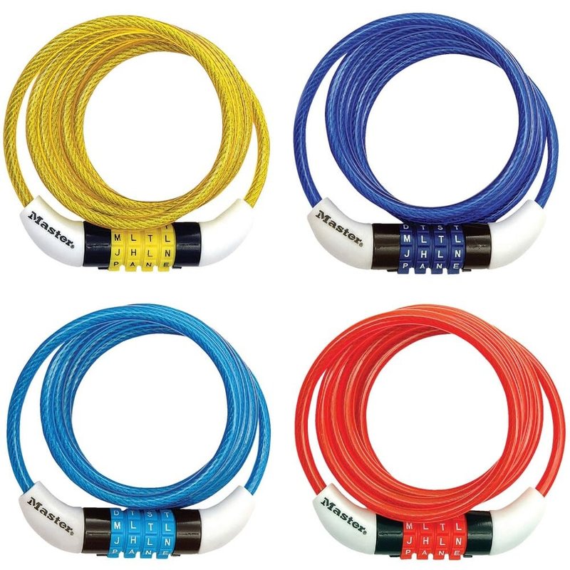 Master Lock Word Cable Bike Lock 5 Ft. (6 Mm) X 1/4 in. Asstd Colors