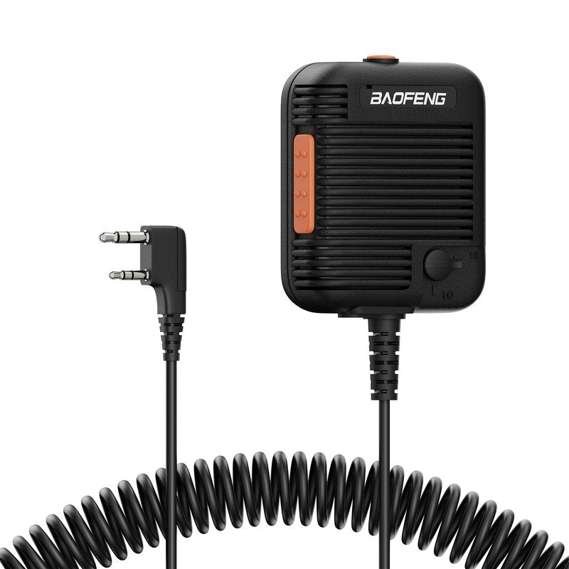 BAOFENG UV-5R Tactical Speaker Microphone Volume Adjustable Handheld for GMRS 5RM Ham Radio DM-32 UV-17H GPS Walkie Talkie (Black)