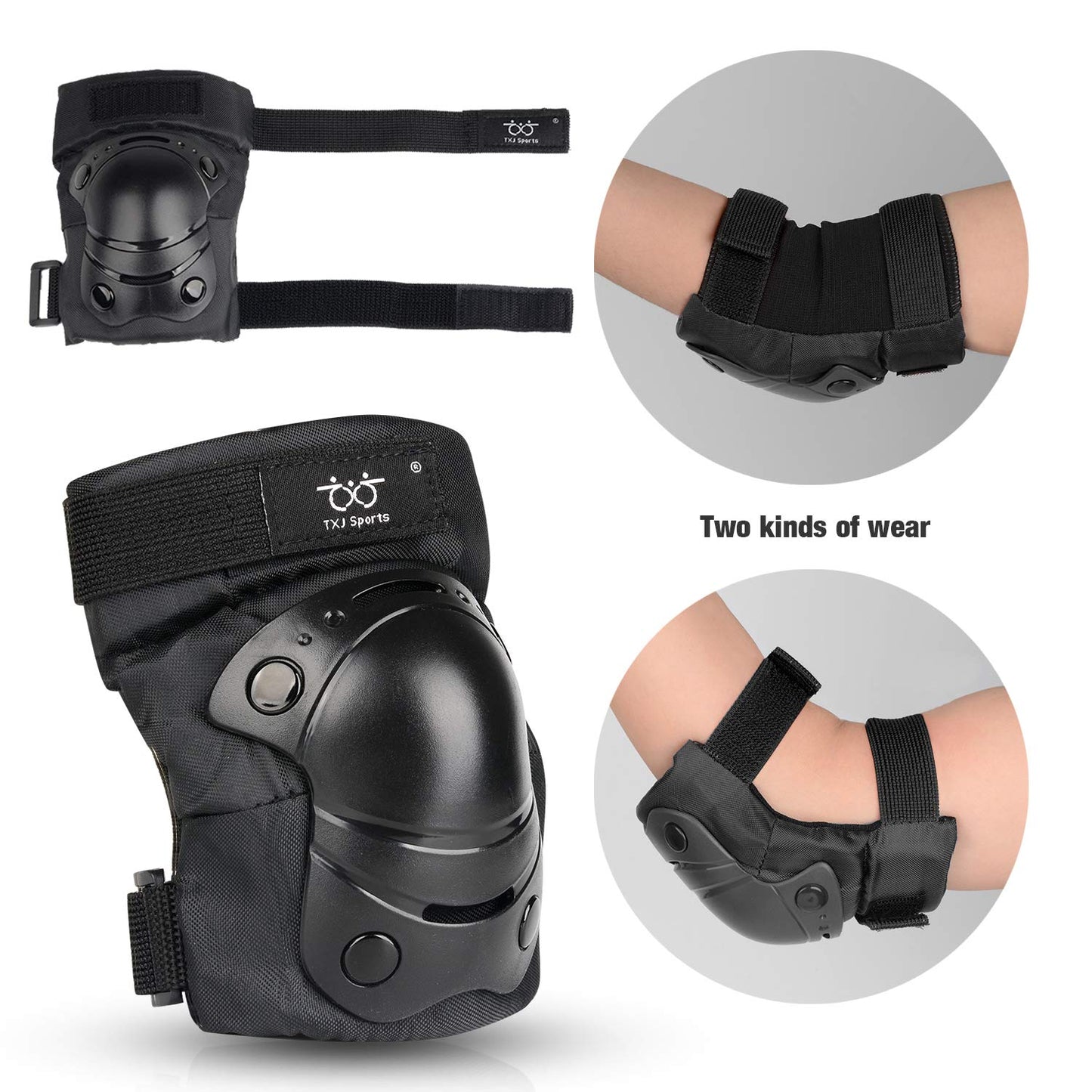 boruizhen Kids/Adult/Youth Knee and Elbow Pads with Wrist Guards 3 in 1 Protective Gear Set for Skateboarding Cycling BMX Bike Scooter Skating Riding