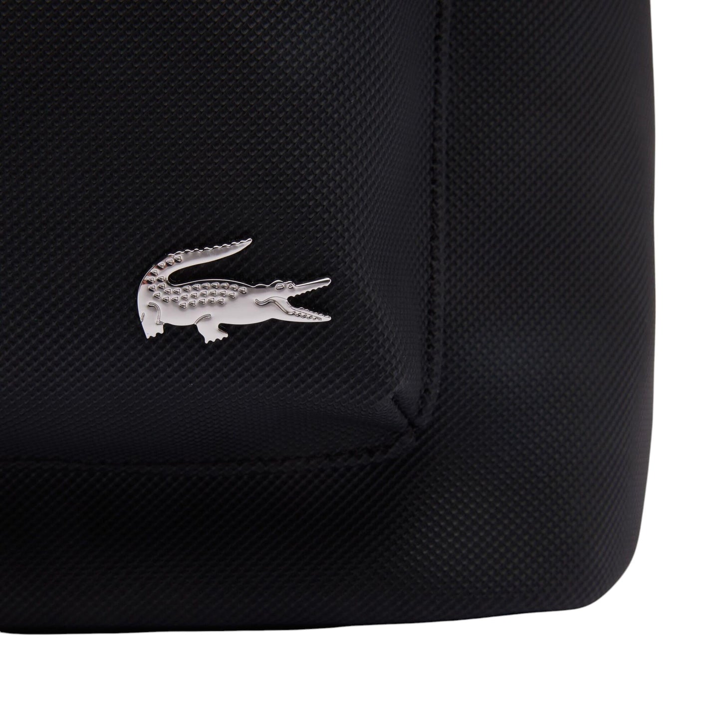 Lacoste Women's Daily Lifestyle Coated Canvas Backpack, Black, One Size