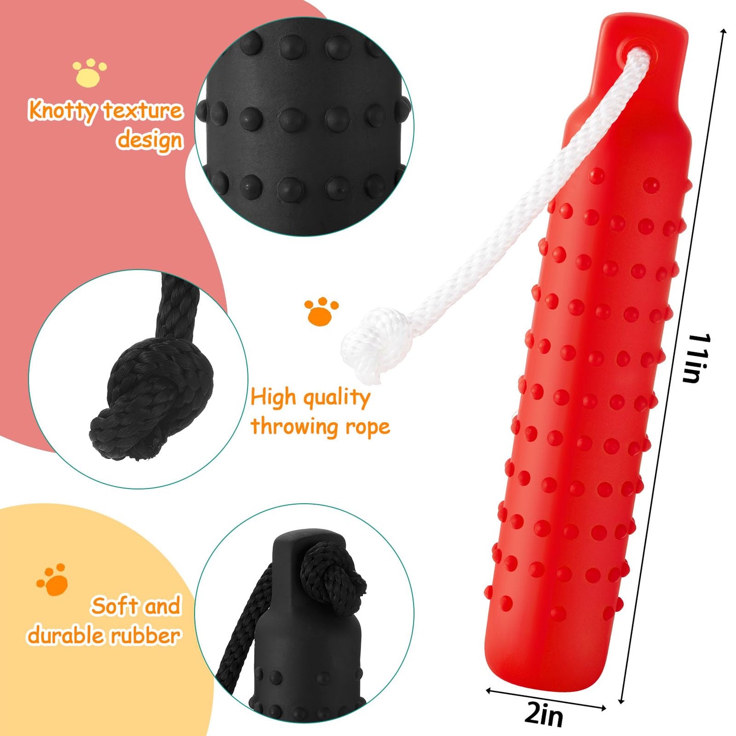Blueweenly 4 Pcs Dog Bumper Toy for Water Retrieving Plastic Puppy Training Dummy Dog Float Toy Lightweight for Float on The Water Pool Outdoor Training Hunting Fetching (Red and Orange)