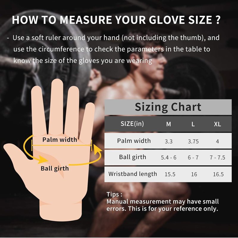 Weightlifting Gym Gloves for Men & Women - Padded Wrist Wraps for Enhanced Grip & Support