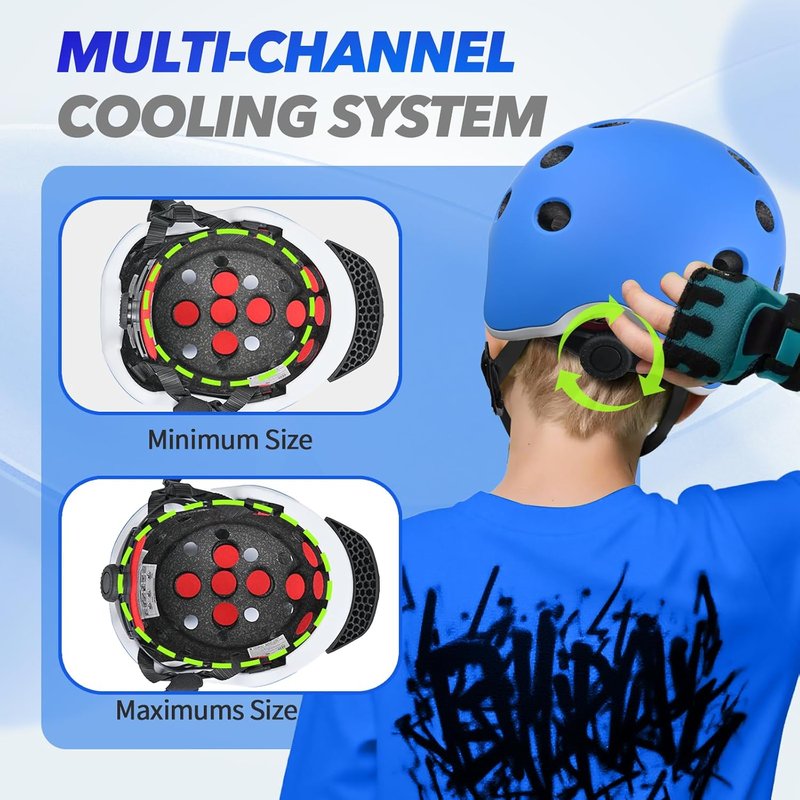 Kids Bike Helmet Set - Adjustable Skateboard Protective Gear for Ages 5-8 | Knee, Elbow & Wrist Pads for Boys & Girls