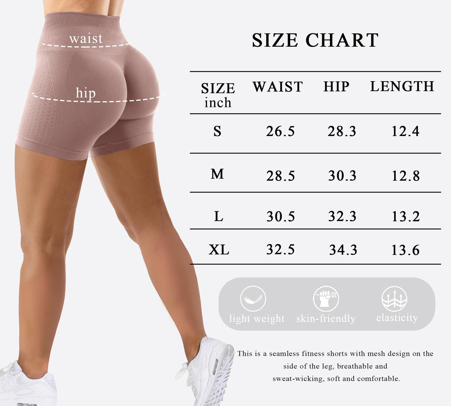 Unthewe Womens Workout Seamless Scrunch Butt Lifting Shorts High Waisted Tummy Control Gym Yoga Shorts(U329-Cashmere-M)