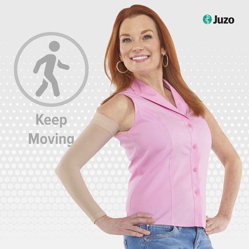 Juzo Soft 2001 20-30mmhg Standard Armsleeve with Silicone Top Band for Women,Beige,1 (I)