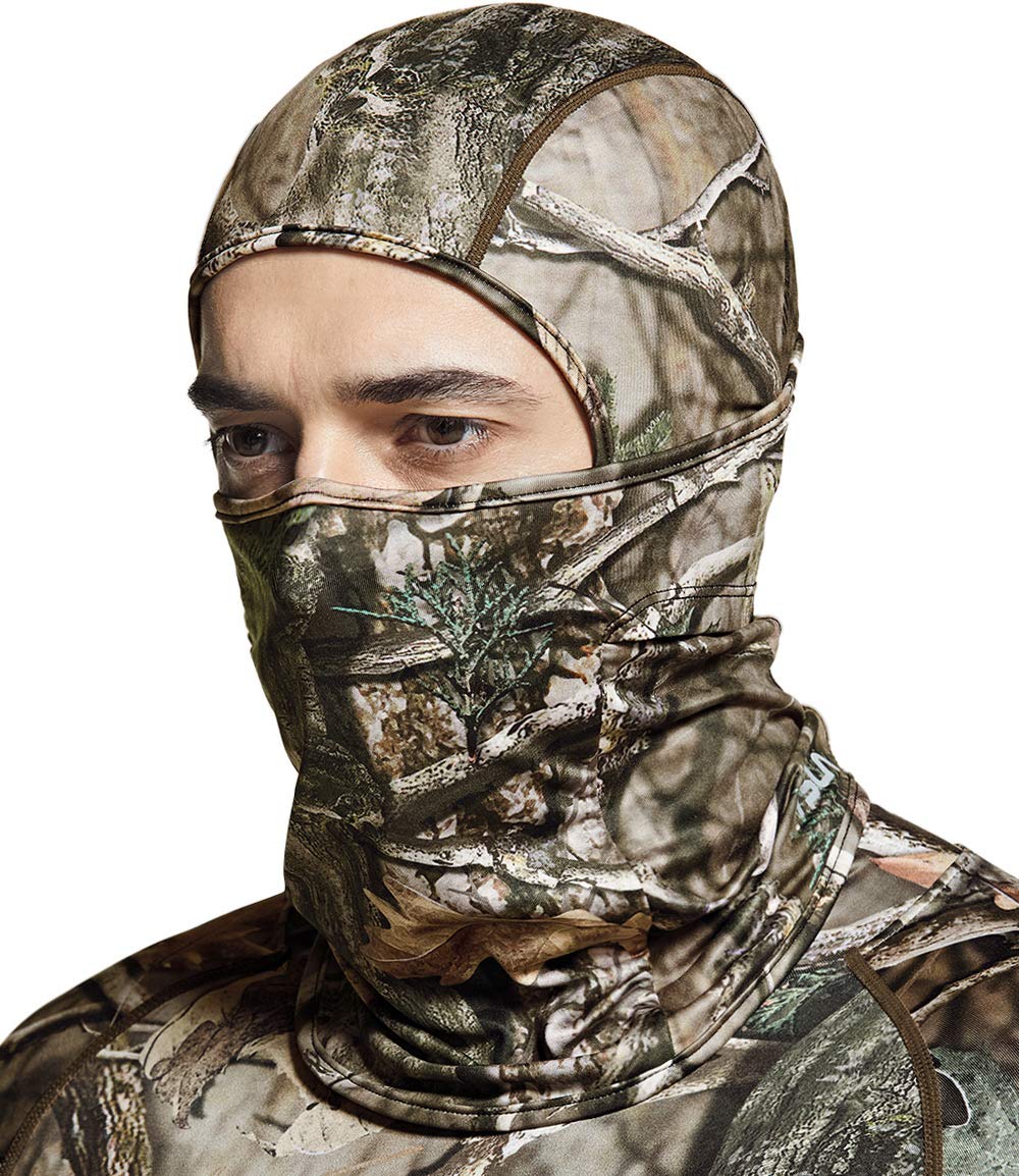 TSLA Thermal Winter Balaclava Face Mask, UV Protection Fleece Lined Ski Mask, Lightweight Windproof Neck Gaiter, Thermal Balaclava Hunting Camo, Large