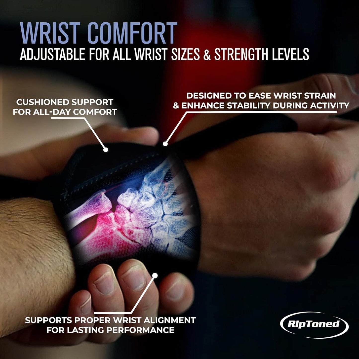 Wrist Wraps for Weightlifting - Adjustable 18" Powerlifting Straps | Durable Gym Support for Men & Women