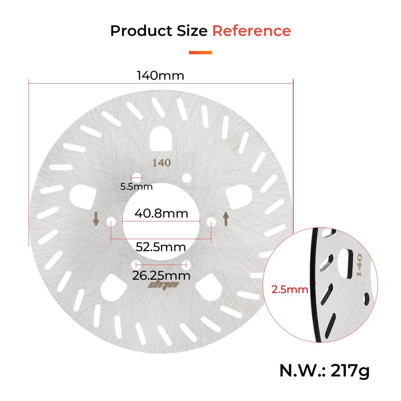 LUCK4U scooter Disc Brake Rotor 140mm disc Brake Rotor with 6 hole for GT1 GT2 scoter Stainless Steel Rotor