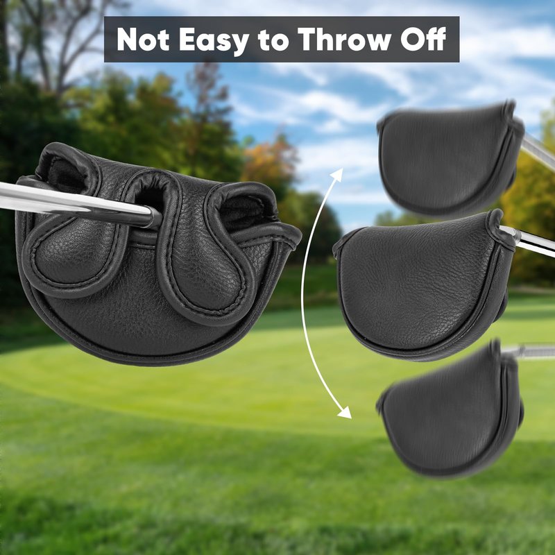 brdejc Golf Putter Cover Leather Small Mid-Size Center Shafted Mallet Putter Cover Headcover Cover Golf Club Covers Magnetic Closure for Most Brand Center Shafted Putter (for Center Shafted Mallet)
