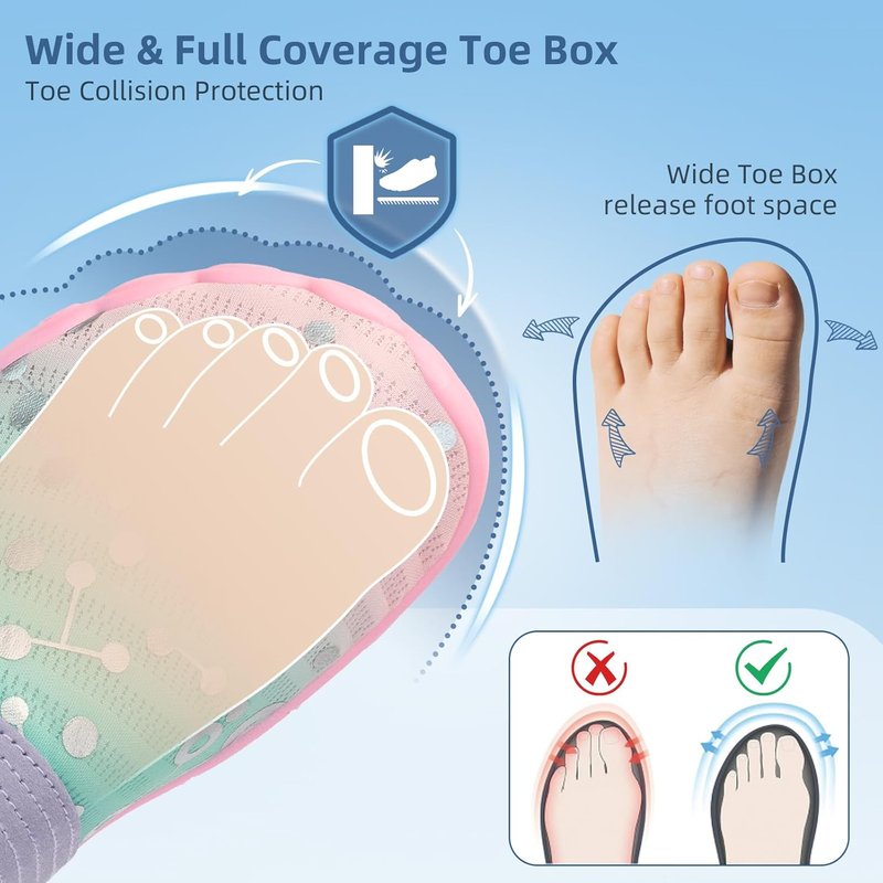 Kids' Water Shoes - Quick-Dry Barefoot Aqua Socks for Beach & Pool | Lightweight, Wide Toe Box (Little/Big Kid)