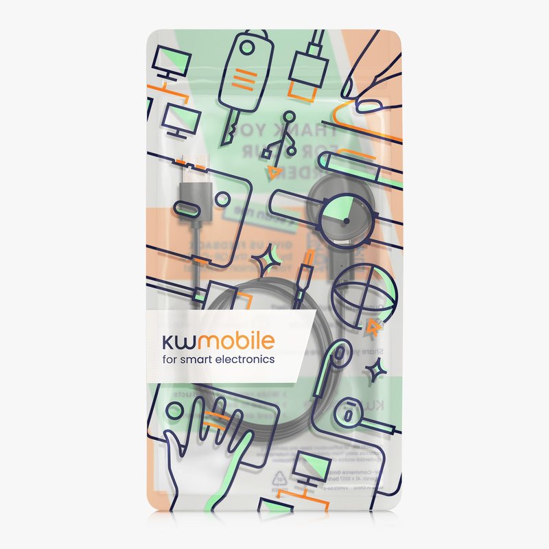 kwmobile USB Cable Charger Compatible with Amazfit Bip 6 / Amazfit Active 2 (A2437) / Active 2 Square (A2434) Cable - Charging Chord for Smart Watch - Black