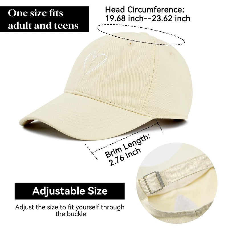 Zando 2026 Trendy Unisex Valentines Baseball Caps Embroidered Heart Hats for Women Preppy Dad Mom Adjustable Purple Ball Cap Plain Cotton Trucker Hat for Workout Running Golf Tennies Travel One Size