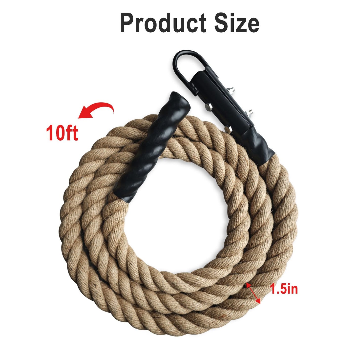 LTTGX Gym Climbing Rope for Strength Training & Fitness Workout - 10ft Exercise Rope for Climbing Training Home Gym