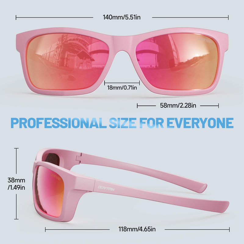 DEAFRAIN Kids Sunglasses for Boys Girls Unbreakable Flexible Frame Polarized Sports Youth Baseball Running Fishing Glasses for Age 7-14