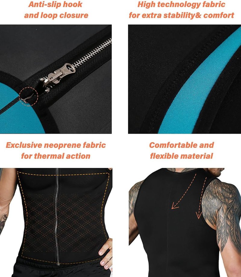 Men's Sauna Vest - Hot Neoprene Sweat Tank Top for Slimming | Waist Trainer Corset Workout Shirt