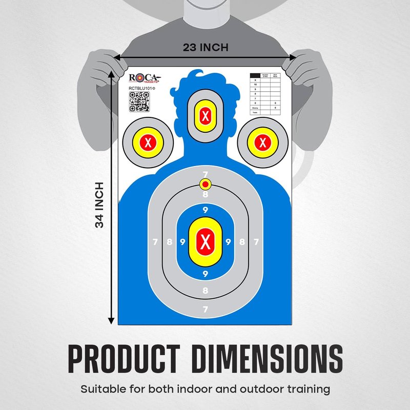 Silhouette Paper Shooting Targets - Extra Large 23 x 34 in High-Visibility Anti-Glare Design | 20 Pack for Rifle, Pistol, BB & Pellet Guns