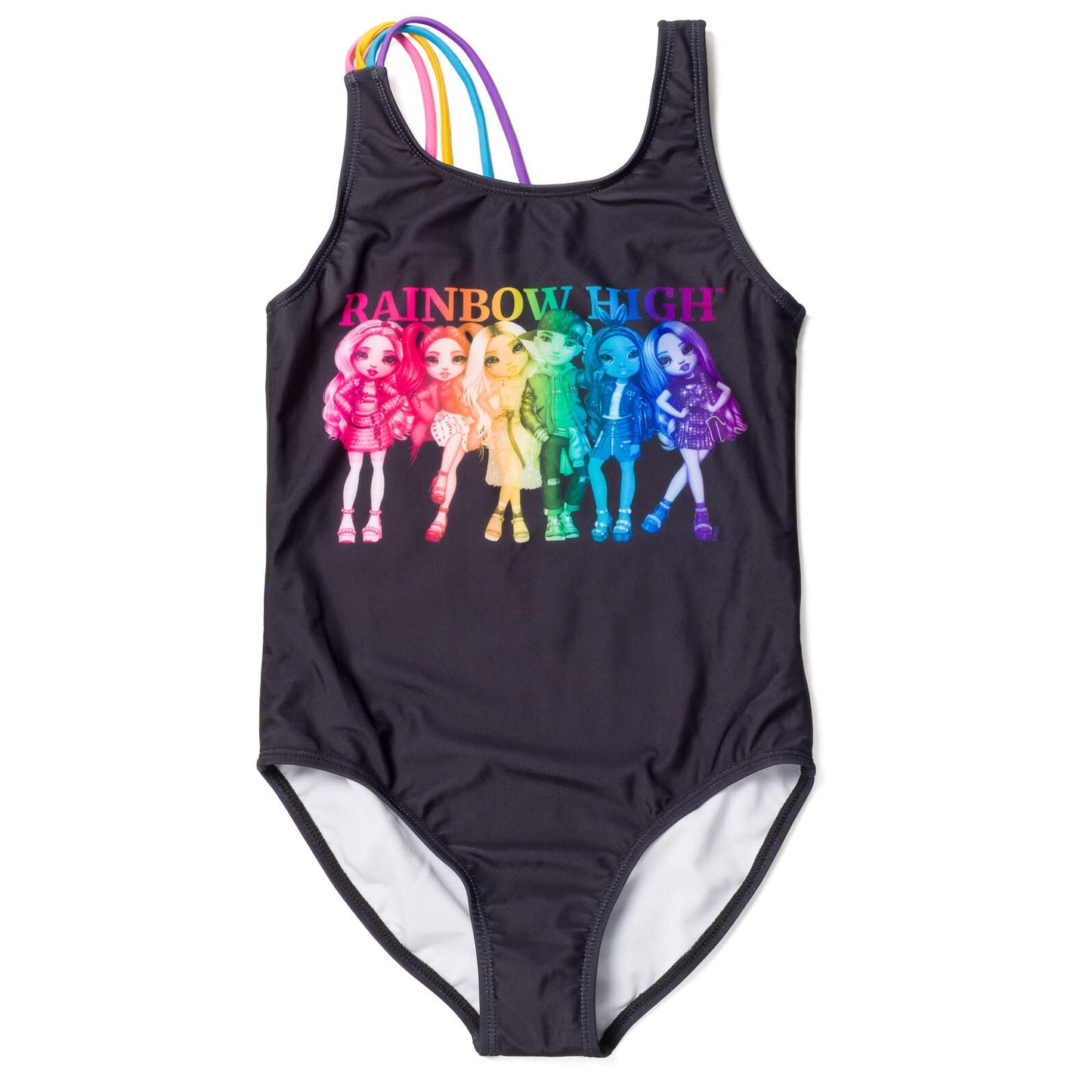 Rainbow High Avery Styles Karma Krystal Bailey Little Girls One Piece Bathing Suit Black 5