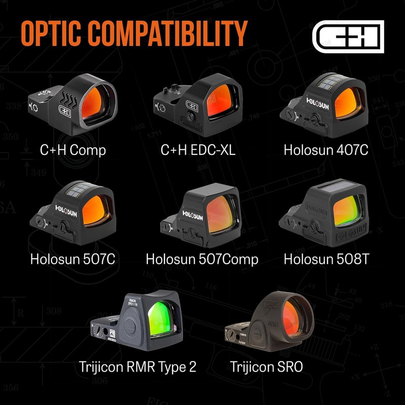 C+H Precision Red Dot Mounting Plate for CZ P-10 - Fits Holosun 407C, 507C, Trijicon RMR | Made in USA