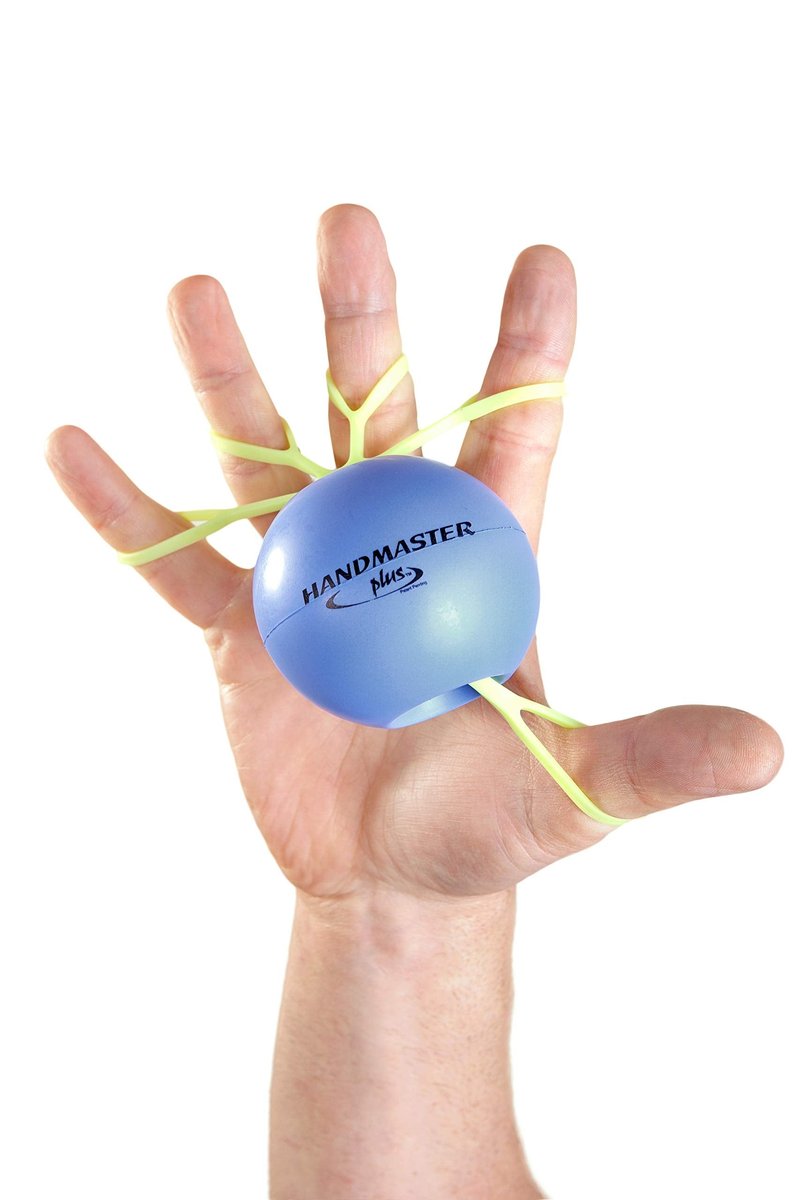 Handmaster Plus Physical Therapy Hand Exerciser - Forearm Exerciser with Stress Relief Ball - Hand Therapy Balls for Exercise, Training - Finger Exerciser & Strengthener - Soft Tension, Purple