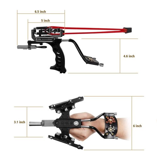 Goldboy Professional Slingshot, Wrist Rocket Slingshot with Red Beam Sight, Hunting Slingshot for Adults with 4 Rubber Bands Replacement and 220 Ammo for Adults