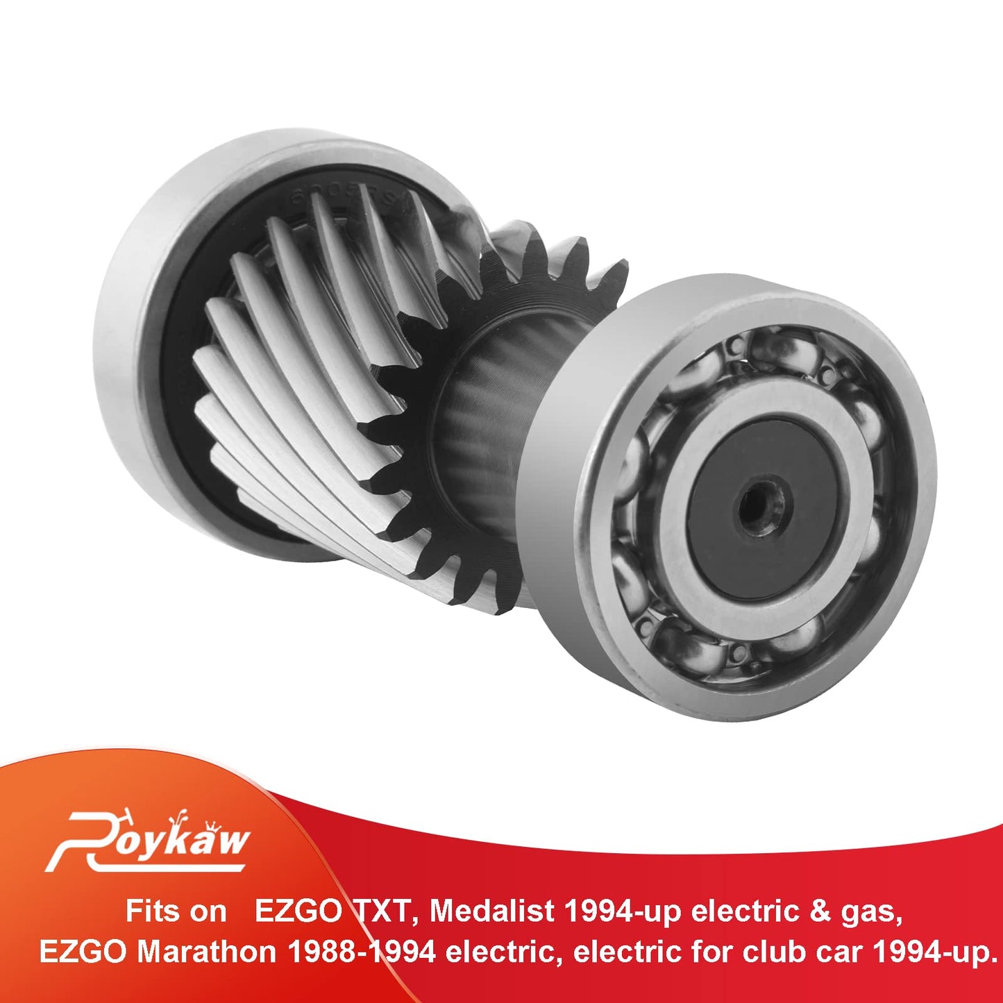 Roykaw Golf Cart Input Shaft Kit Compatible with EZGO 1988-1990 & 1994-up Marathon/Medalist/TXT Electric Golf Cart Models, 19 Splines/21 Tooth, 1.5" Diameter Gear, OEM # 26926G01, 28095G01, 612556