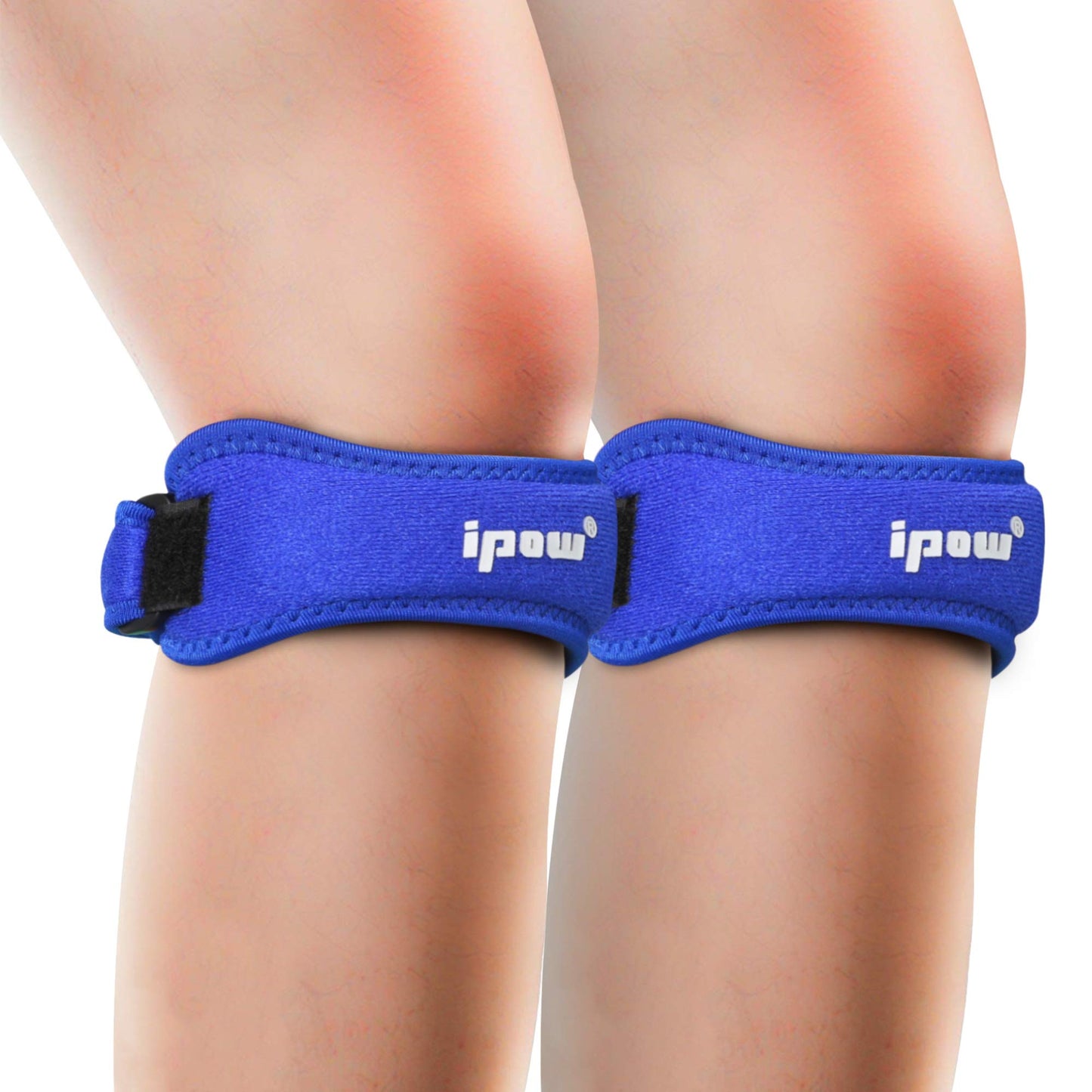 IPOW 2 Pack Knee Pain Relief & Patella Stabilizer Knee Strap Brace Support for Hiking, Soccer, Basketball, Running, Jumpers Knee, Tennis, Volleyball & Squats