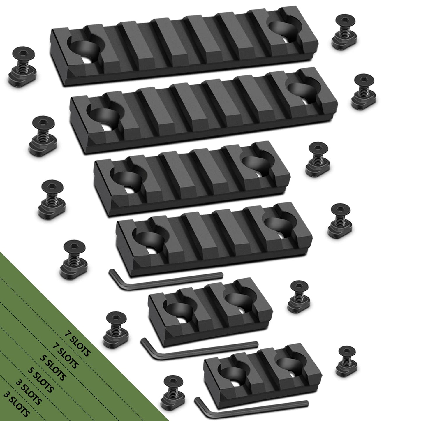 Anovo Single-Sided Rail Accessory Set 3-3-5-5-7-7 Slots-Style 2