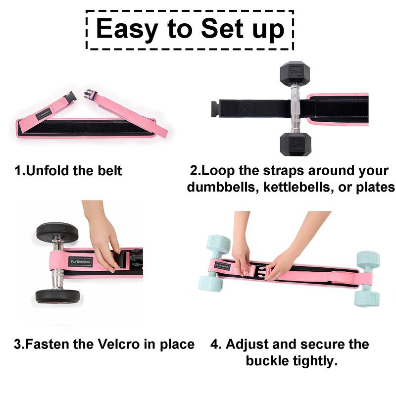 Hip Thrust Belt for Dumbbells,Booty Belt for Hip Thrust Slip-Resistant Padding Pink