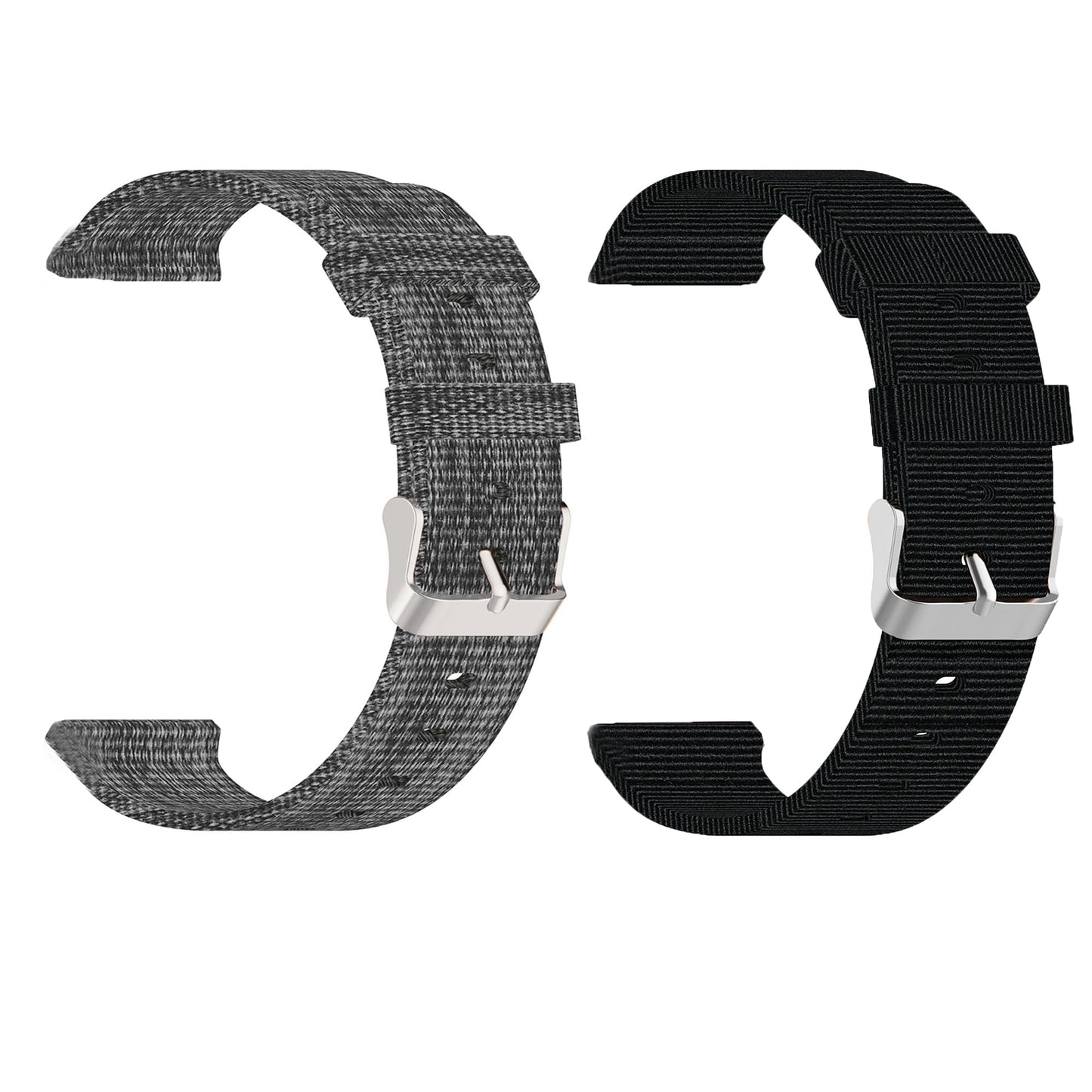 Lamshaw Compatible with Dyurwa P97 & Soudorv P97 Smart Watch Band, Breathable Nylon Woven Fabric Replacement Accessory Strap (2 pack-Black+Gray)