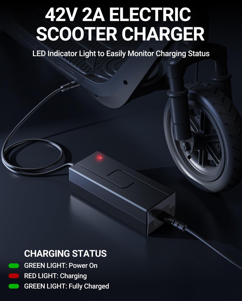 SAYSOLAK 42V 2A Charger for VOLPAM, Okai Electric Scooter, Compatible with VOLPAM SP06 SP03 SPT7 SP06 GS & Okai Neon Lite EA10, ES10, ES20, ES50B, ES520B Scooters, 9.8Ft Power Adapter for 36V Battery