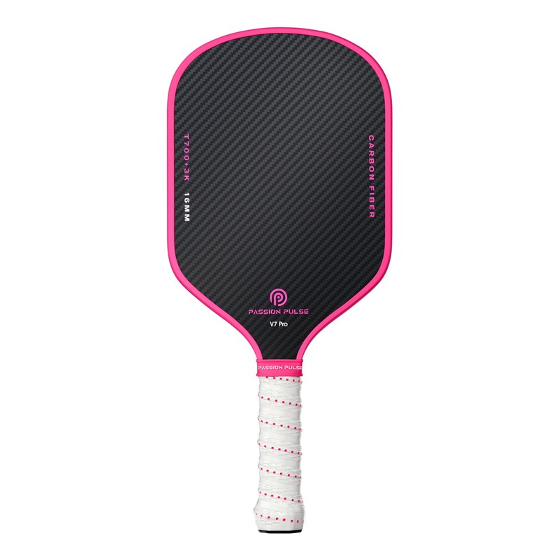 V7 Pro Pink Carbon Fiber Pickleball Paddle for Women – 3K Surface, 16mm Core, 3D Handle, Edge Guard – Lightweight Pickleball Paddle for All Skill Levels by Passion Pulse