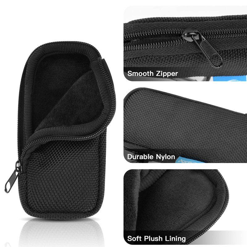 Xxerciz Heart Monitor Case for Kardiamobile Personal EKG/ 6L EKG Device, Protective Travel Case Nylon Storage Bag Cover with Soft Liner and Carabiner Clip, Black