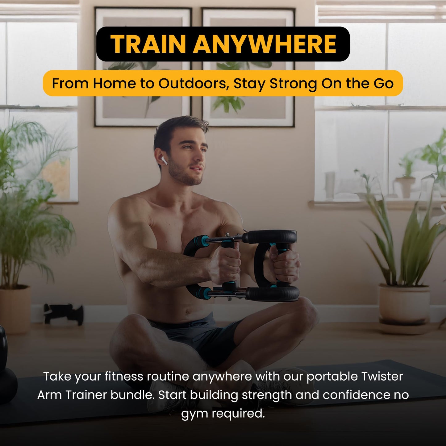 Twister Arm Trainer for Men & Women – Adjustable Forearm & Hand Grip Strengthener – Upper Body Workout Equipment with Travel Bag