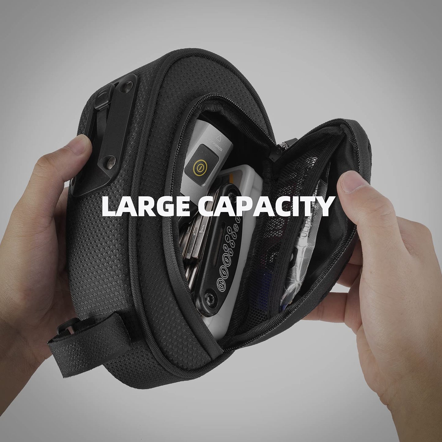 ROCKBROS Bike Saddle Bag Bike Bag Under Seat Bag Bicycle Seat Pack Pouch for Cycling Adjustable Mounting