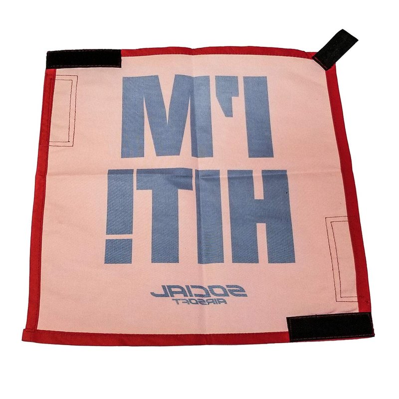 Social Airsoft Dead Rag, I'm Hit Red Kill Rag w/Hook & Loop Fastener and Reflective Strips
