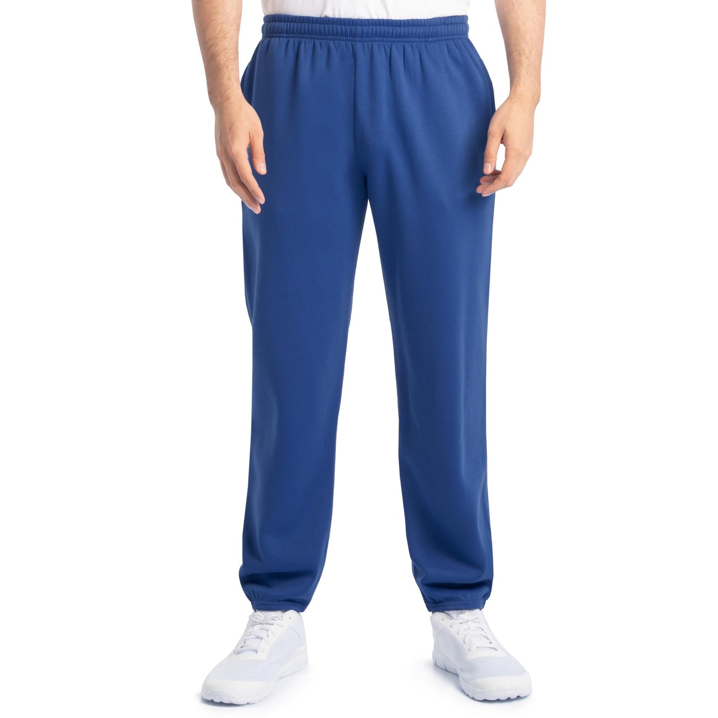 Fruit of the Loom Men's Eversoft Fleece Sweatpants with Pockets, Moisture Wicking & Breathable, Sizes S-4X, Elastic Bottom-Mellow Blue, XX-Large
