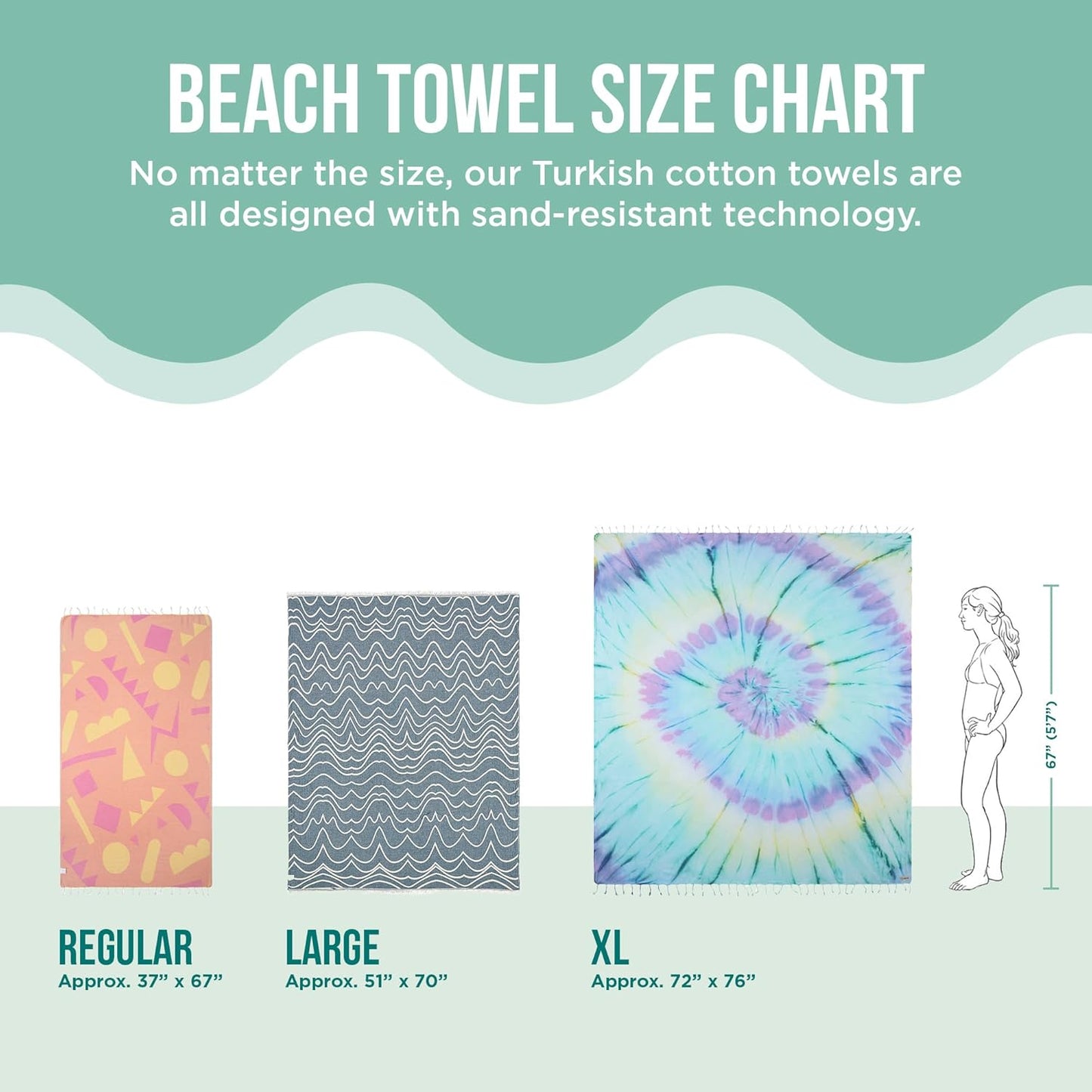 Turkish Beach Towel - Sand Resistant & Quick Dry - 100% Organic Cotton | Gocek Beige