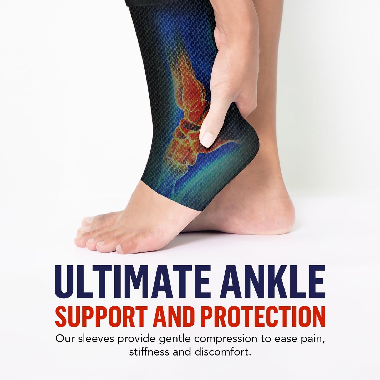 Dr. Arthritis Foot & Ankle Brace Socks - Compression Sleeve for Sprained Ankle Support | Tendonitis Relief (Black, L)