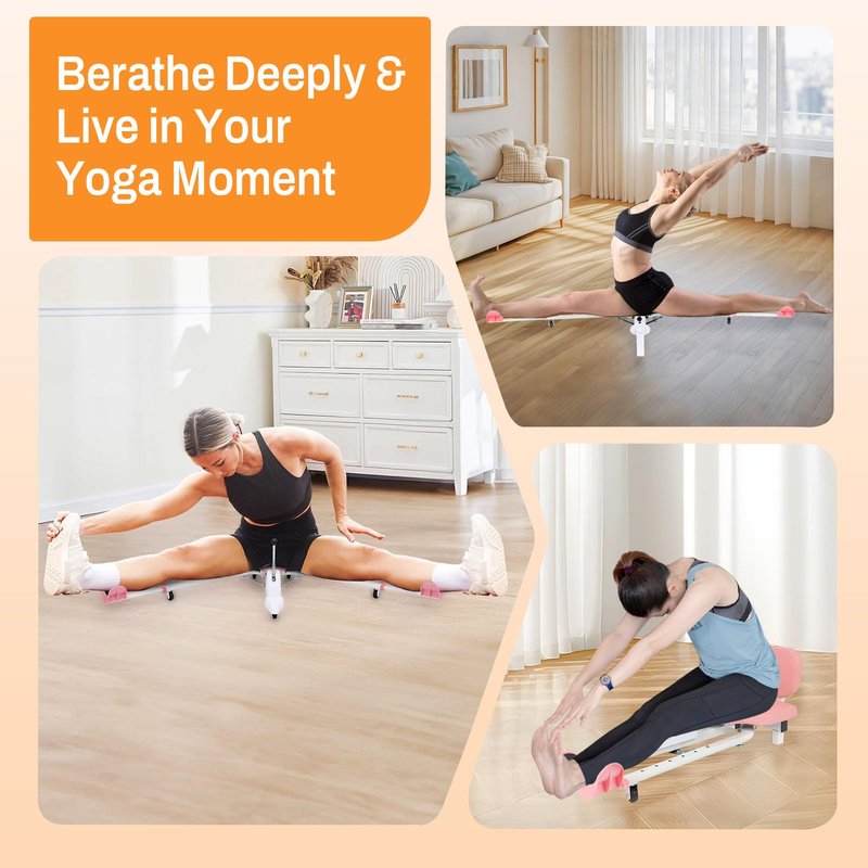FAHKNS Split Machine, Leg Stretche Improve Flexibility and Quality of Stretching, Equipment Suitable for Ballet, Gymnastics and Other Sports (New Model with Backrest and Phone Holder)